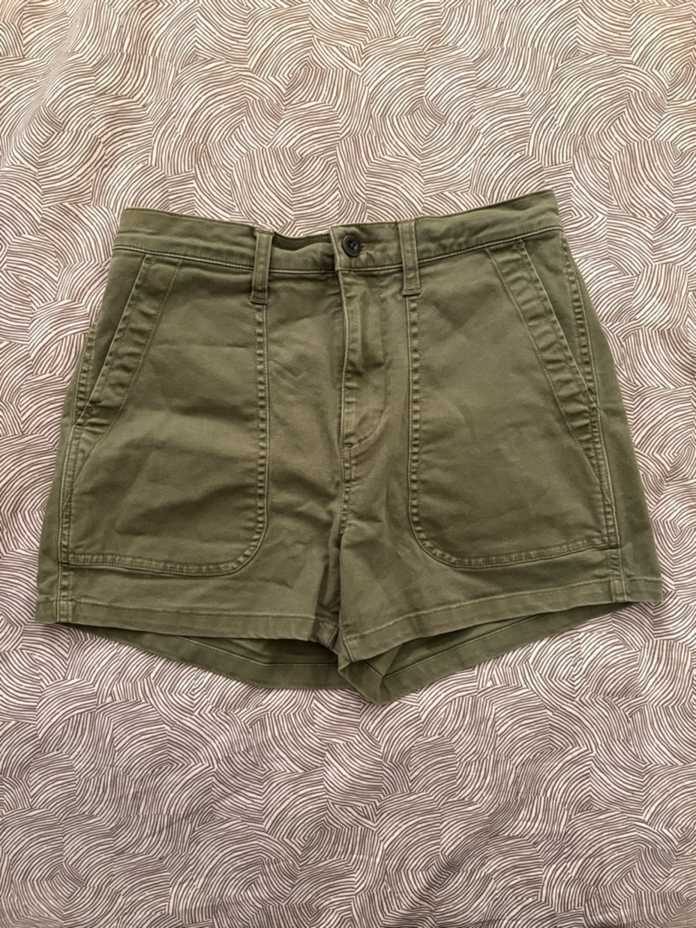 Madewell High-Waist Olive Utility Shorts